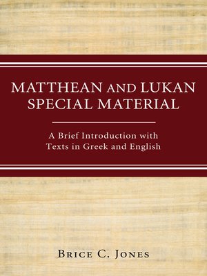 cover image of Matthean and Lukan Special Material